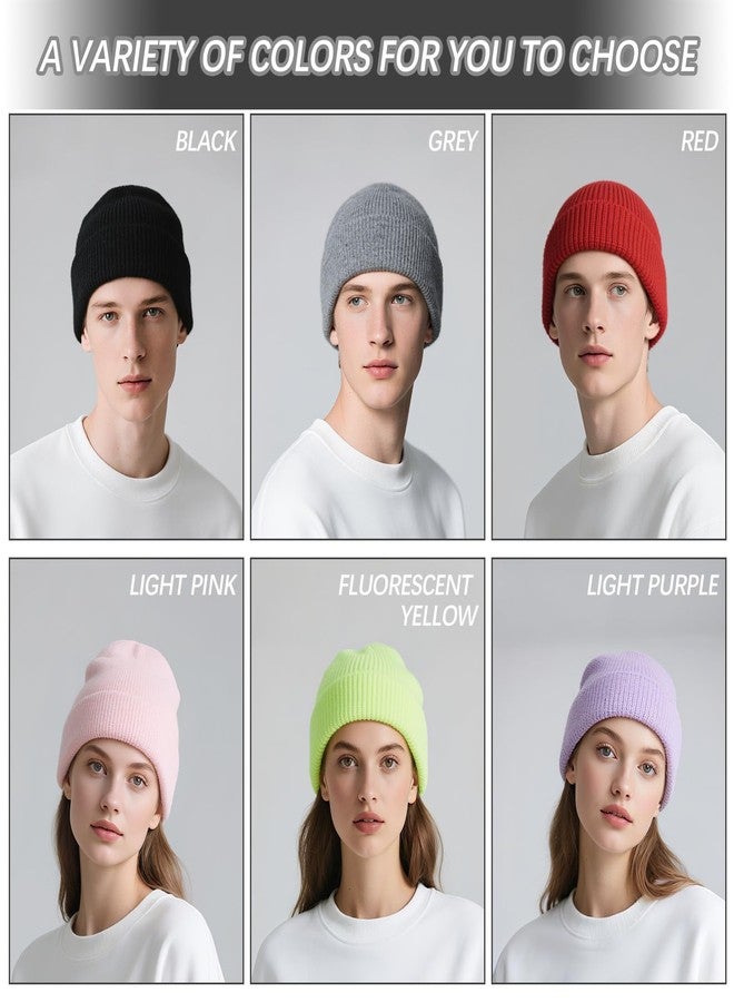 DASSNANE 2 PCS Beanies Hats Multiple Colors Available Stocking caps for Women, Ski Hat Winter Knitted Hat Elasticity Soft Black and Gray - Image 4